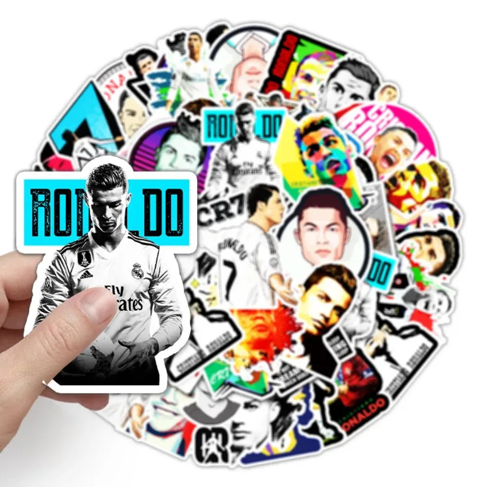 50Pcs Soccer Star Tribute Football Graffiti Stickers DIY Luggage Guitar Laptop Waterproof PVC Classic Toy Sticker Decals (ONLINE ORDER ONLY)