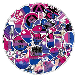 Bisexual Pride Stickers Pack - Motorcycle, Luggage, Skateboard, Graffiti, Kid Gift (Online Order Only)