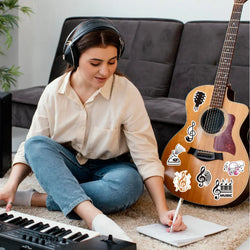 10/50Pcs Motivational Music Stickers Inspirational Phrases DIY Waterproof Phone Notebook Guitar Car Bike Wall Graffiti Decals (Online Order Only)