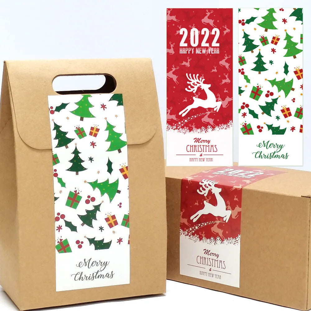 10-30pcs Merry Christmas Seal Sticker Christmas Tree Gift Label Sticker Scrapbooking For Christmas Party Decoration (ONLINE ORDER ONLY)