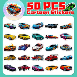 10/30/50PCS Cute Cool Car PVC Sticky Sticker Aesthetic DIY Korean Stationery Decoration Scrapbooking School Supplies for Kids (ONLINE ORDER ONLY)