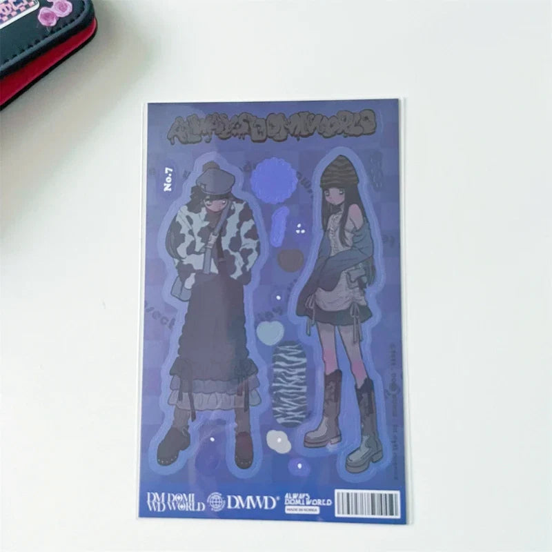 Korean ins Sweet Cool Girl Sticker Diary Scrapbooking DIY Album Decoration Sticker Aesthetic Stationery Art Supplies Personalizd (ONLINE ORDER ONLY)