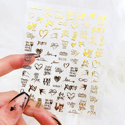 1PC Heart Love Design 3D Nail Art Sticker English Letter Self-Adhesive Slider Valentine's Day DIY Manicure Tips Accessories Tool (ONLINE ORDER ONLY)