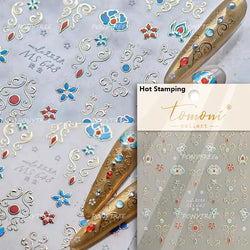 Baroque Figure Flower Totem Geometric Star Love Heart Hot Stamping Embossed Relief Self Adhesive Nail Art Sticker Manicure Decal (ONLINE ORDER ONLY)
