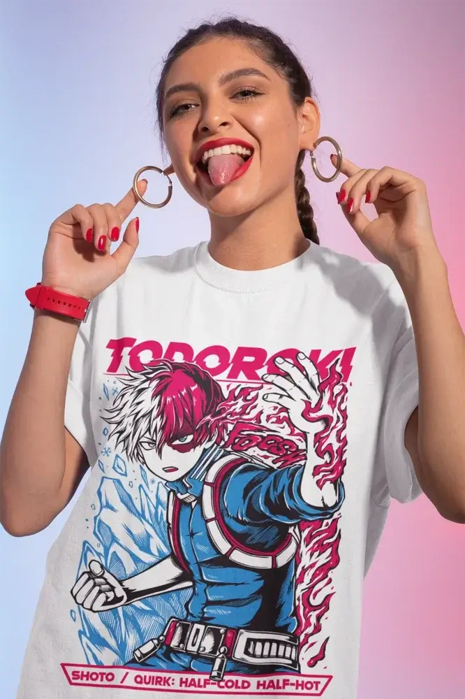 Shoto Todoroki T-Shirt: MHA Oversized Graphic Top (ONLINE ORDER ONLY)
