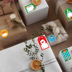 108Pcs/12Sheets Santa Claus Christmas Tree Elk Candy Bag Sealing Sticker Gift Box Name Tags Xmas New Year Present Label Sticker (ONLINE ORDER ONLY)