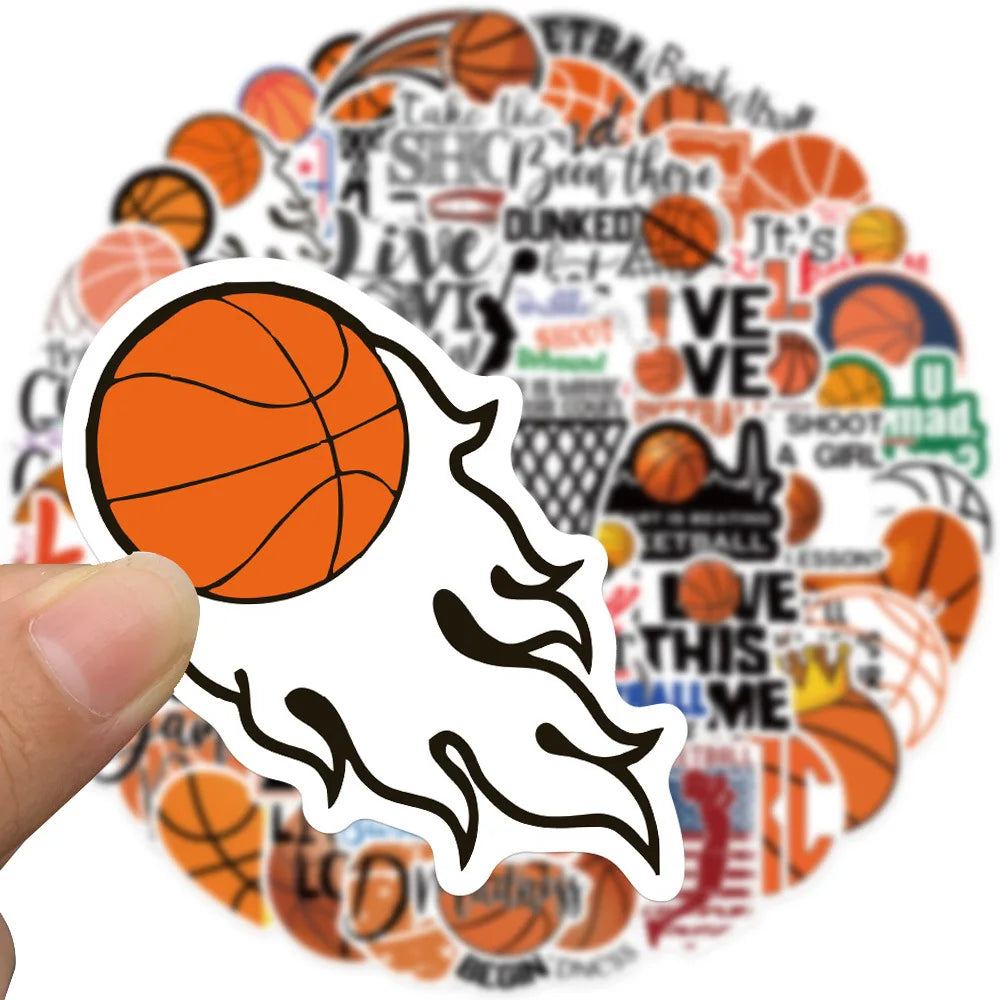 Basketball Stickers 10/30/50pcs Cartoon Decals for Laptop, Skateboard, Wall, Kids Gifts (ONLINE ORDER ONLY)