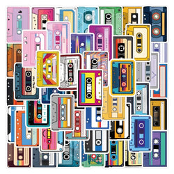 55pcs Music Tapes Graffiti Stickers for Laptop, Phone, Scooter, Suitcase, Water Cup, Stationery, Refrigerator (Online Order Only)