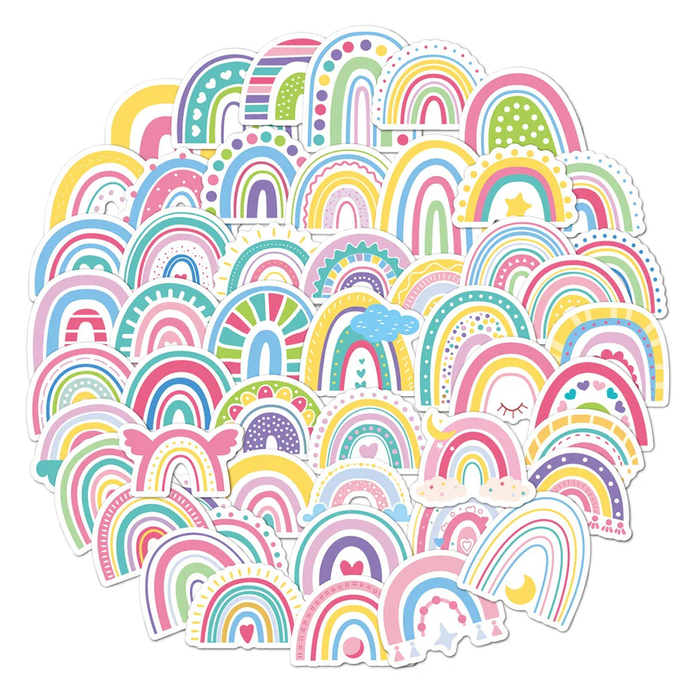 Kawaii Rainbow Bridge Cartoon Stickers 10/30/50pcs for Kids DIY Laptop Phone Skateboard Car Decals (Online Order Only)