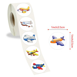 100-500pcs Round Airplane Sticker Kids Birthday Gifts Classroom Teacher Rewards Supplies Airplane Birthday Decorations Sticker (ONLINE ORDER ONLY)