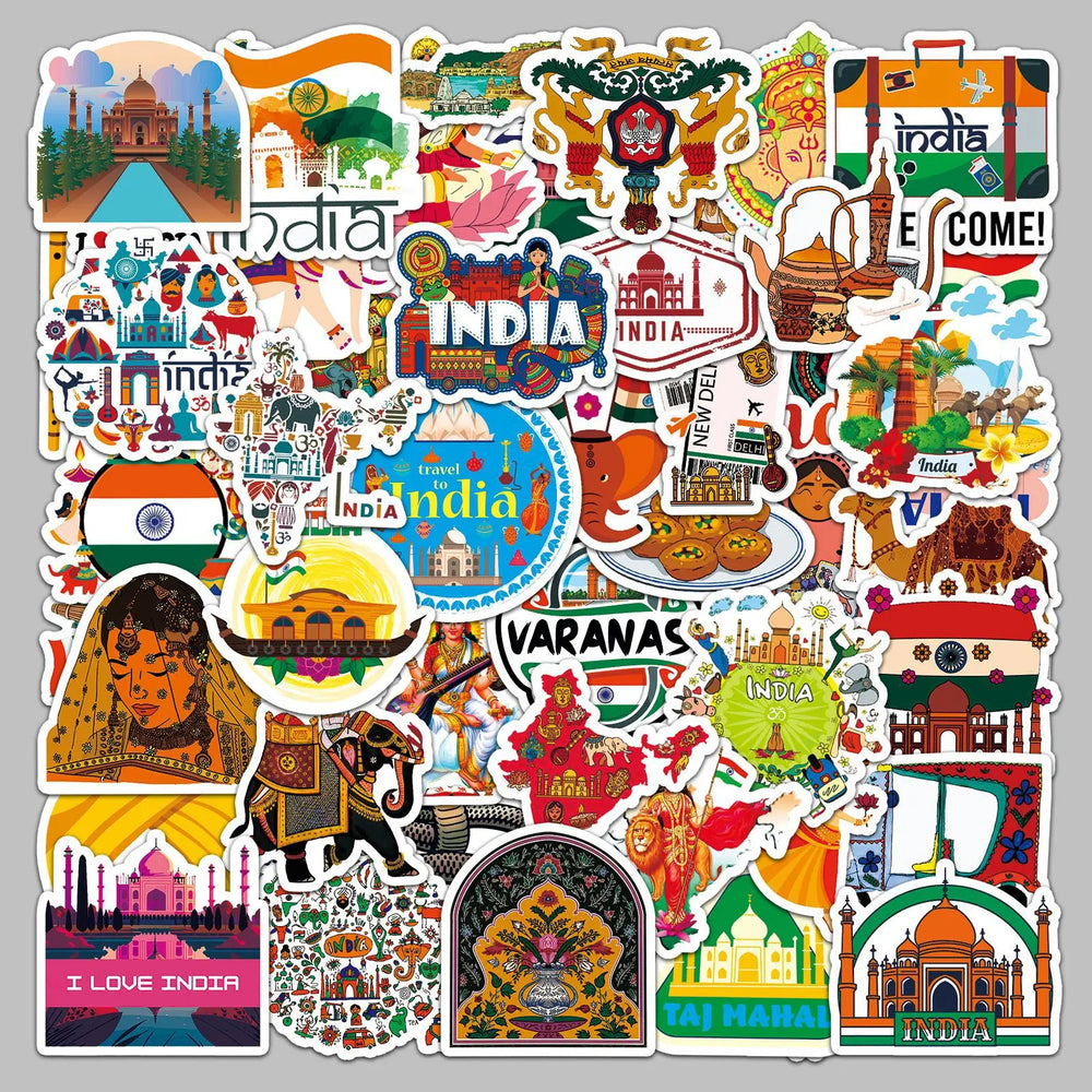 50Pcs Cartoon Adventure Travel Stickers for Helmet Wall DIY Decoration (Online Order Only)