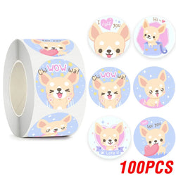 100-500pcs Kawaii Children Reward Stickers Creative School Supplies Cute Animal Encourage Sticker 2.5cm Circle Kids Toy Stickers (Online Order Only)