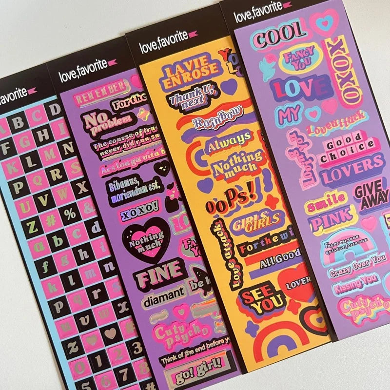 Ins Retro English Letter Material Stickers Scrapbooking DIY Album Decoration Sticker Personalized Korean Stationery (ONLINE ORDER ONLY)
