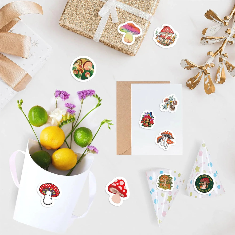 500pcs Mushroom Stickers for Children Kids Cartoon Sticker Small Cute Toys Sticker DIY Gift Sealing Label Decoration (ONLINE ORDER ONLY)
