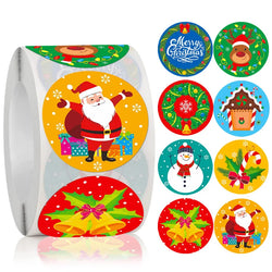 500pcs /1 Roll Christmas Stickers 1inch Snowflakes Holiday Stickers Xmas Gift Label for Envelope Box Gift Decor (Online Order Only)