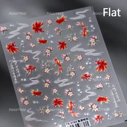 Romantic Mermaid Tail Water Bubbles Seahorse Shell Starfish Coral Pearl Pendant Self Adhesive Nail Art Stickers Manicure Decals (Online Order Only)