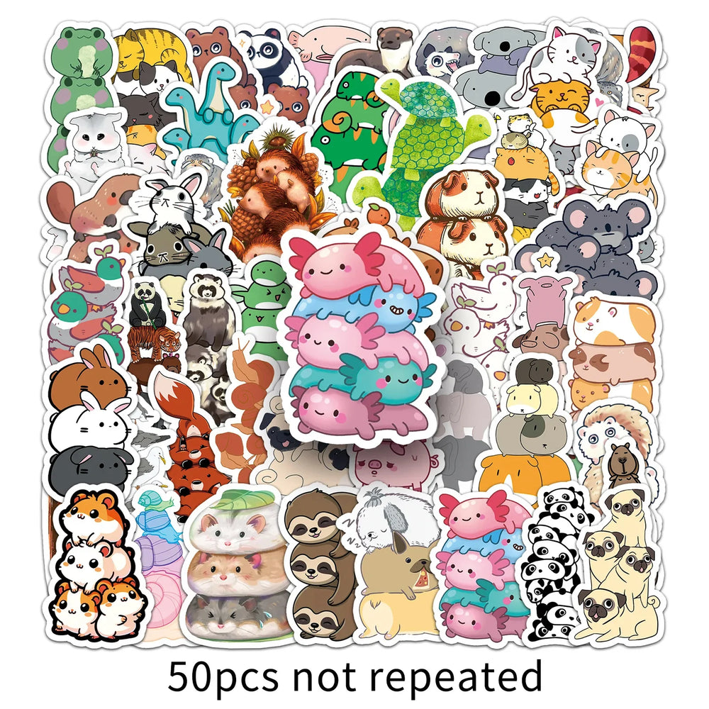 Jenga Animal Cartoon Stickers PVC Waterproof Skateboard Notebook Graffiti Toy (Online Order Only)