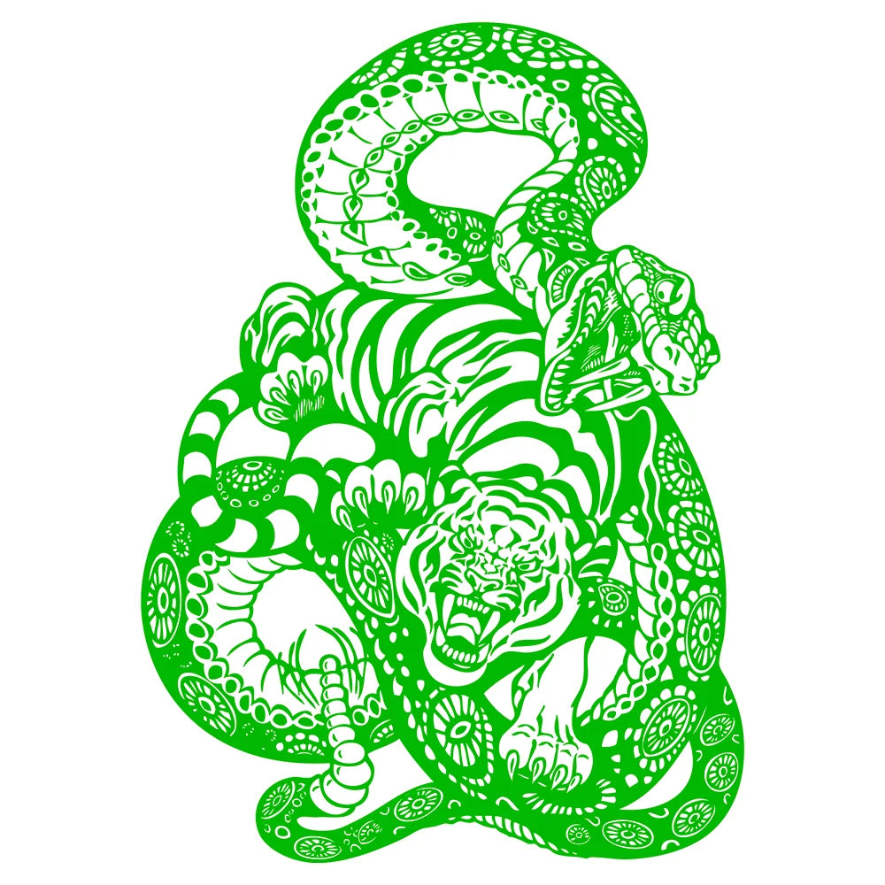 Anime Detachment Car Stickers Tiger And Snake Body Big Picture Decoration Movement Style Die Cutting Waterproof PVC Vinyl Decals (ONLINE ORDER ONLY)