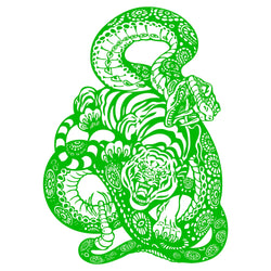 Anime Detachment Car Stickers Tiger And Snake Body Big Picture Decoration Movement Style Die Cutting Waterproof PVC Vinyl Decals (ONLINE ORDER ONLY)