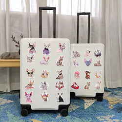 50PCS Sphinx Pink Hairless Cat Kitty Cute Vinyl Waterproof Stickers Cartoon Diary Suitcase Scrapbook Laptop Bike Sticker Decals (ONLINE ORDER ONLY)