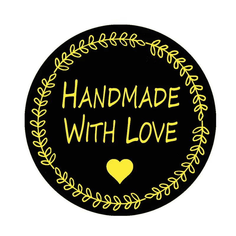100-500pcs Round Natural Hand Made Stickers Seal Labels Cute Sticker For Cake Packaging Labels Sticker Stationery (Online Order Only)