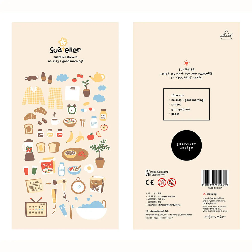 Korean Import Original Suatelier Daily Stickers Scrapbooking Diy Journal Stationery Sticker Children Decor Art Supply (Online Order Only)