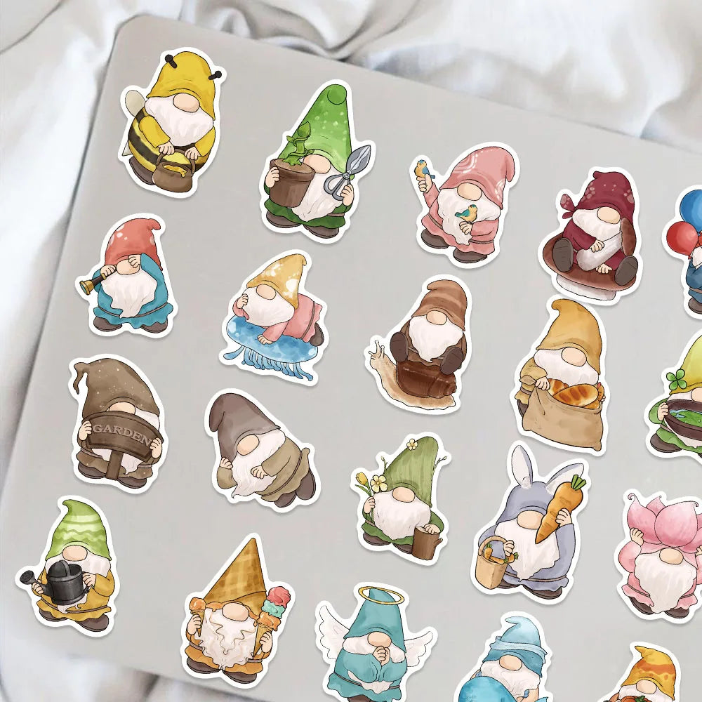 50PCS Gnome Dwarf Stickers Waterproof Vinly Stickers Decorative DIY Graffiti Luggage Stickers Children's Toys (ONLINE ORDER ONLY)