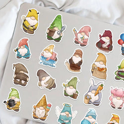 50PCS Gnome Dwarf Stickers Waterproof Vinly Stickers Decorative DIY Graffiti Luggage Stickers Children's Toys (ONLINE ORDER ONLY)
