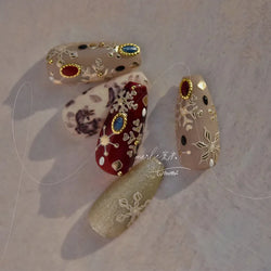 Bronzing Jelly Laser Snowflake Christmas Hot 5D Soft Embossed Relief Self Adhesive Nail Art Decoration Sticker 3D Manicure Decal (ONLINE ORDER ONLY)