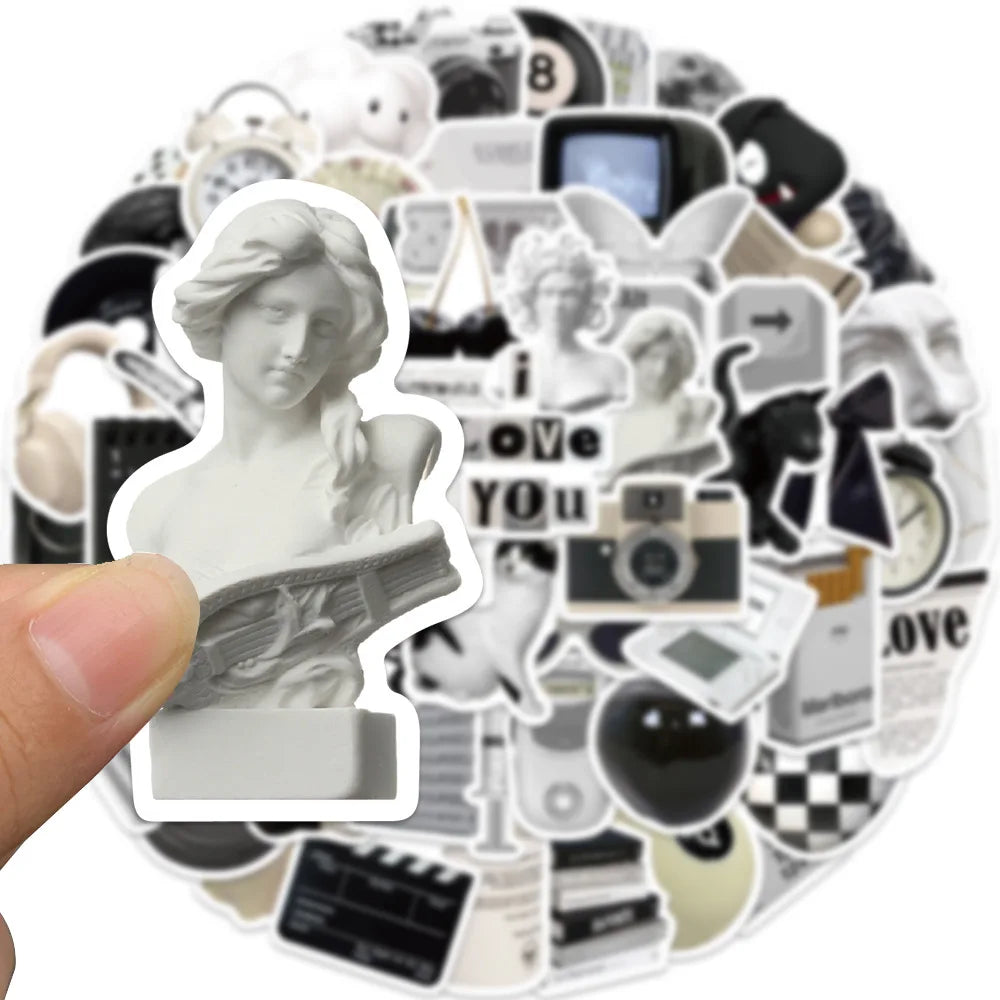 10/30/61PCS Cartoon Art Ins Style Stickers Aesthetic Cute Simple Decals Suitcase Laptop Phone Bike Car Sticker For Kids DIY Toy (Online Order Only)