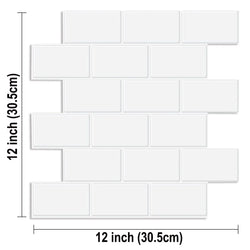 Big Size 12x12 Inch 3D Subway Wall Tile Stickers Peel and Stick Waterproof Vinyl Wallpaper 10 Sheets (Online Order Only)