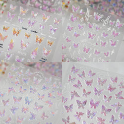1pcs Pink Christmas Nail Stickers Shiny Shell Light Nail Art Parts Stickers Cute Snowflakes Star Wreath Nail Decorations Decals* (ONLINE ORDER ONLY)