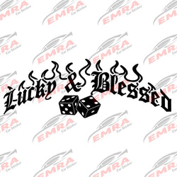 Lucky & Blessed Car Sticker for Windshield Rear Window Car Sticker Banner JDM Vinyl Graphics External Accessories Vinyl Decals (ONLINE ORDER ONLY)