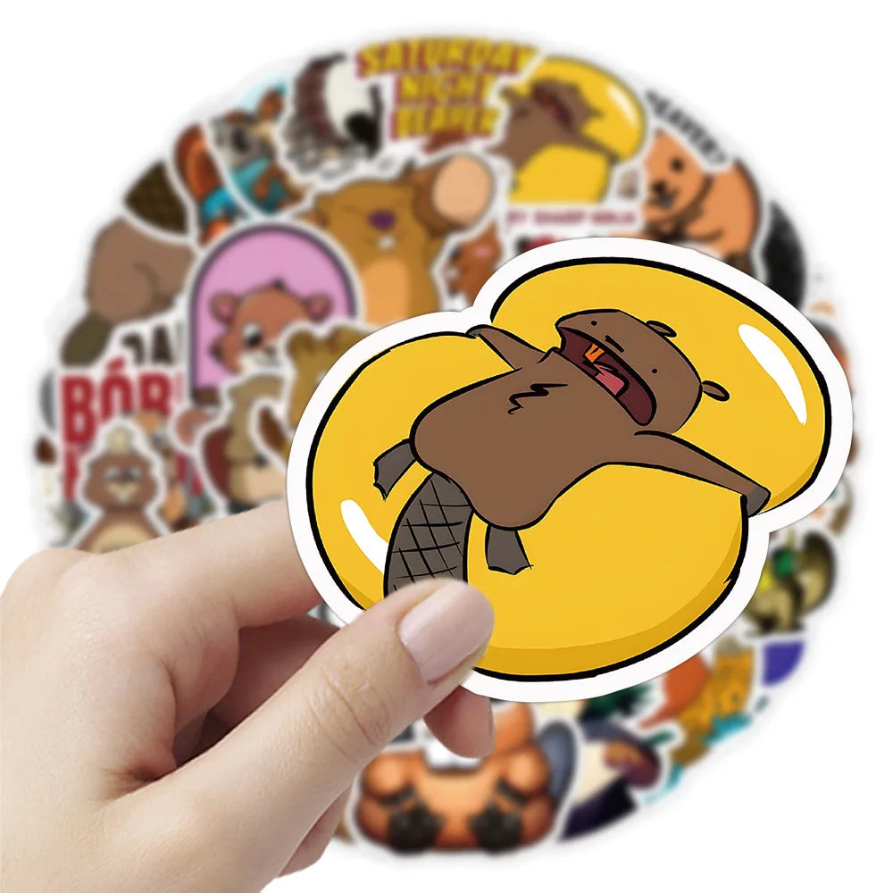 10/30/50PCS Cute Eurasian Beaver Stickers Cartoon Animal Decals Toys For Kids DIY Skateboard Car Laptop Luggage Bike Wall Decals (Online Order Only)