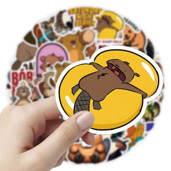 10/30/50PCS Cute Eurasian Beaver Stickers Cartoon Animal Decals Toys For Kids DIY Skateboard Car Laptop Luggage Bike Wall Decals (Online Order Only)