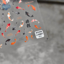 Varied Fish Red Koi Carp Mermaid Lucky Chinese 3D Self Adhesive Nail Art Sticker Cute DIY Cartoon Ocean Manicure Decal Wholesale (ONLINE ORDER ONLY)