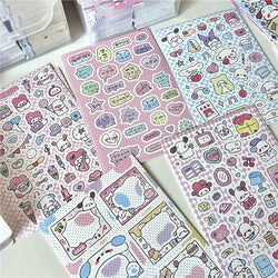 Korean Ins Cute Graffiti Puppy Stickers Planner Journal Collage DIY idol card Scrapbooking Decoration Sticker Kawaii Stationery (Online Order Only)