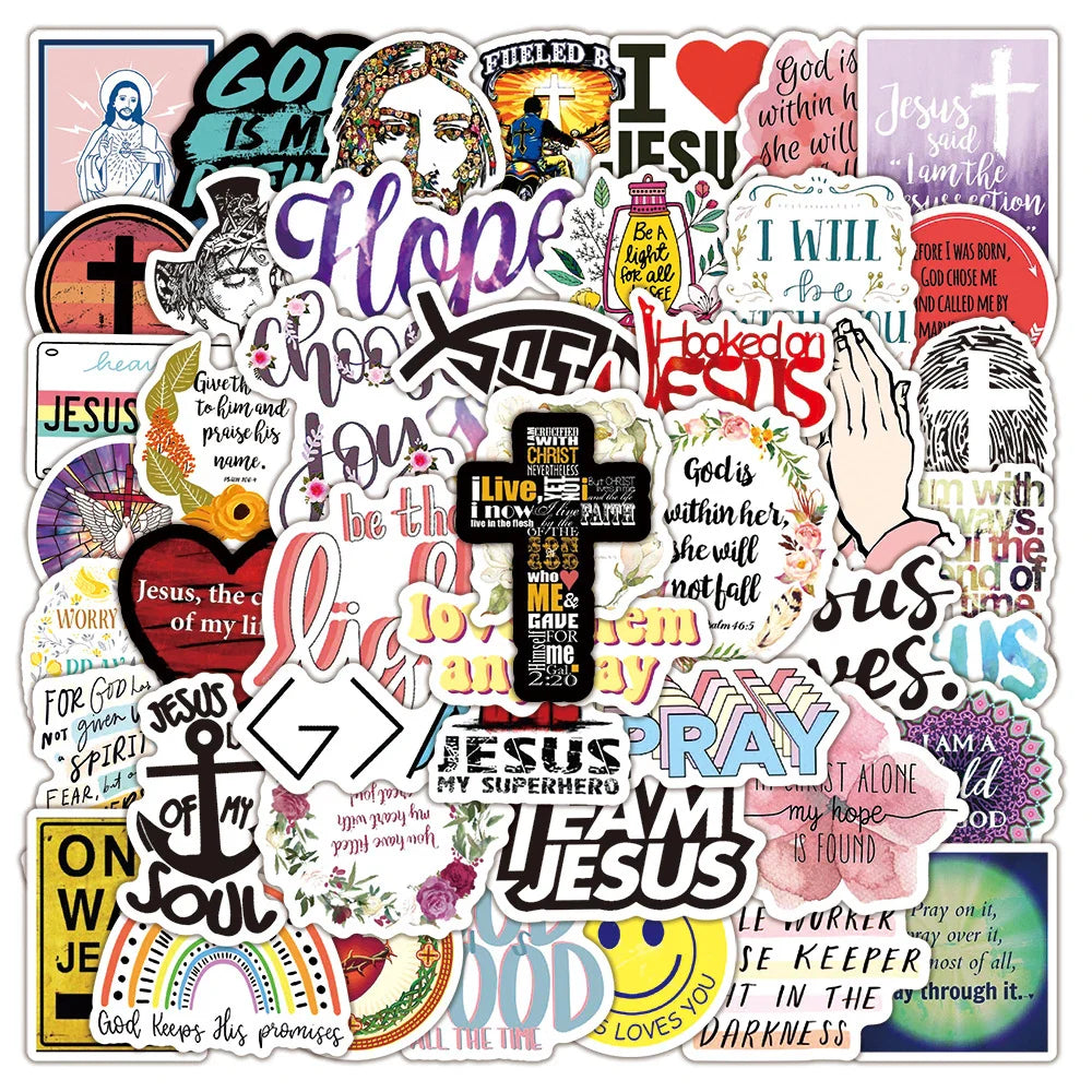 Bible Prayer Jesus Sticker Decals for Laptop Luggage Motorcycle Travel Wholesale (ONLINE ORDER ONLY)