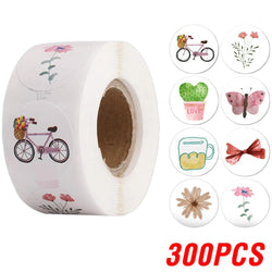 100-500pcs Round Cartoon Sticker 1Inch Thank You Stickers for Gift Cards Envelope Paper Scrapbook Sealing Label (ONLINE ORDER ONLY)