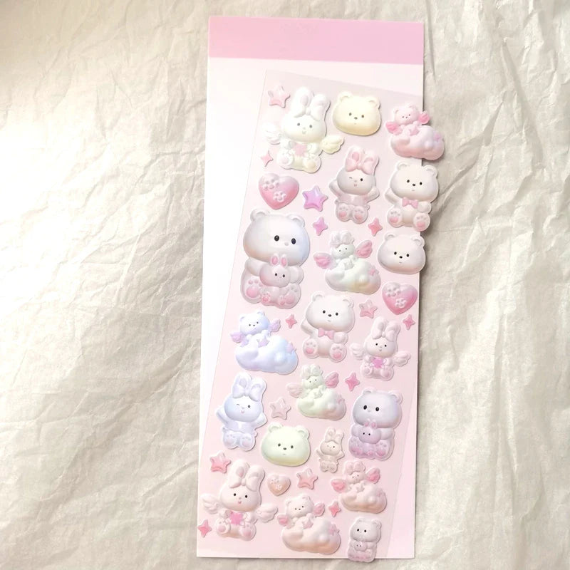 Cute Star Moon Rose Series Laser Stickers Hand Account Idol Card DIY Material Decorative Sticker Personalized Korean Stationery (ONLINE ORDER ONLY)