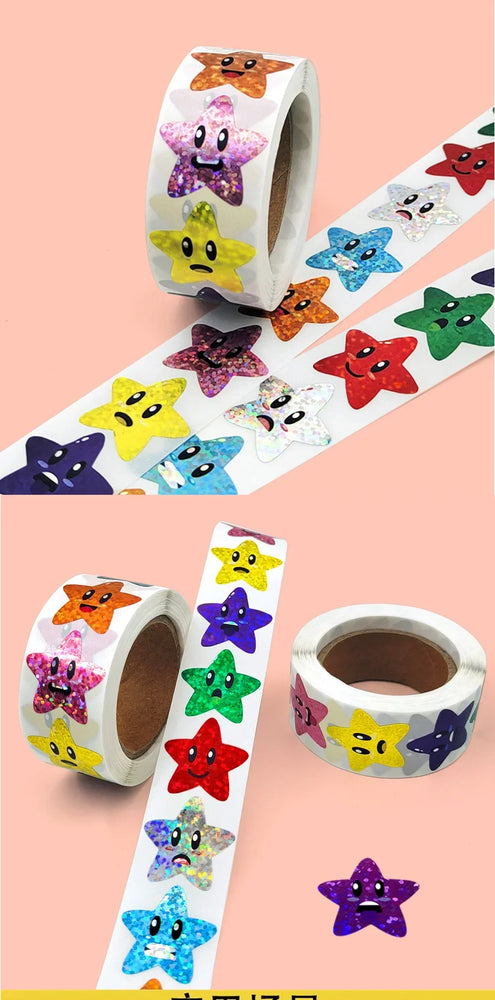 Holographic Sliver Star Stickers for Kids Reward 500Pcs Foil Star Stickers Labels for Wall Crafts Classroom Teachers Supplies (Online Order Only)