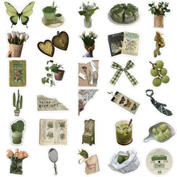 10/30/62PCS Cartoon Plant Ins Style Green Stickers Aesthetic Decals DIY Notebook Skateboard Phone Fridge Guitar Kids Sticker Toy (ONLINE ORDER ONLY)