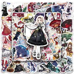 Kawaii Anime Lolita Dress Stickers - Cute Aesthetic Decals for Laptop, Scrapbook, Suitcase, Bike, Kids (ONLINE ORDER ONLY)
