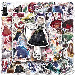 Kawaii Anime Lolita Dress Stickers - Cute Aesthetic Decals for Laptop, Scrapbook, Suitcase, Bike, Kids (ONLINE ORDER ONLY)