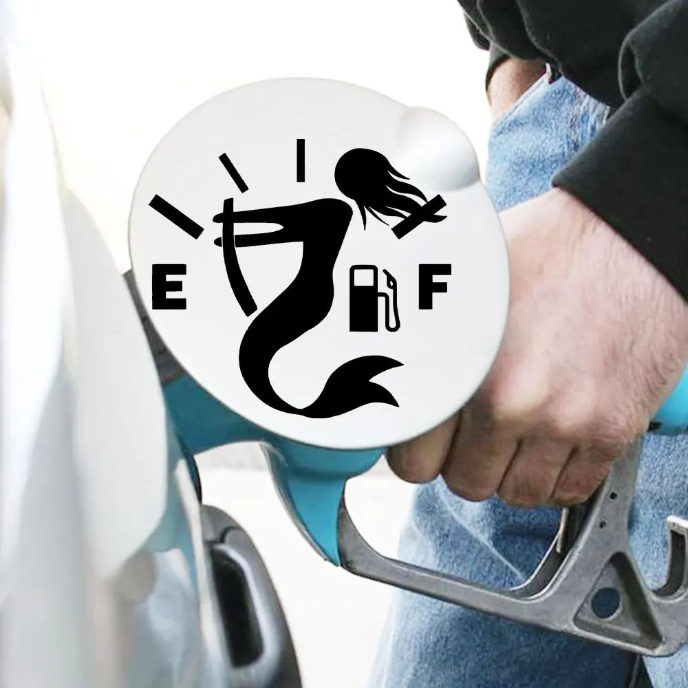Mermaid Empty Full Gas Gauge Sticker for Car Fuel Tank Cap Door Decoration Automotive Supplies Outdoor Stickers Pvc Vinyl Decals (ONLINE ORDER ONLY)