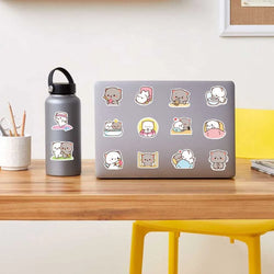 10/60pcs Kawaii Cat Meme Cartoon Stickers DIY Kids Scrapbook Notebook Phone Laptop Fridge Guitar Luggage Sticker Toy (ONLINE ORDER ONLY)