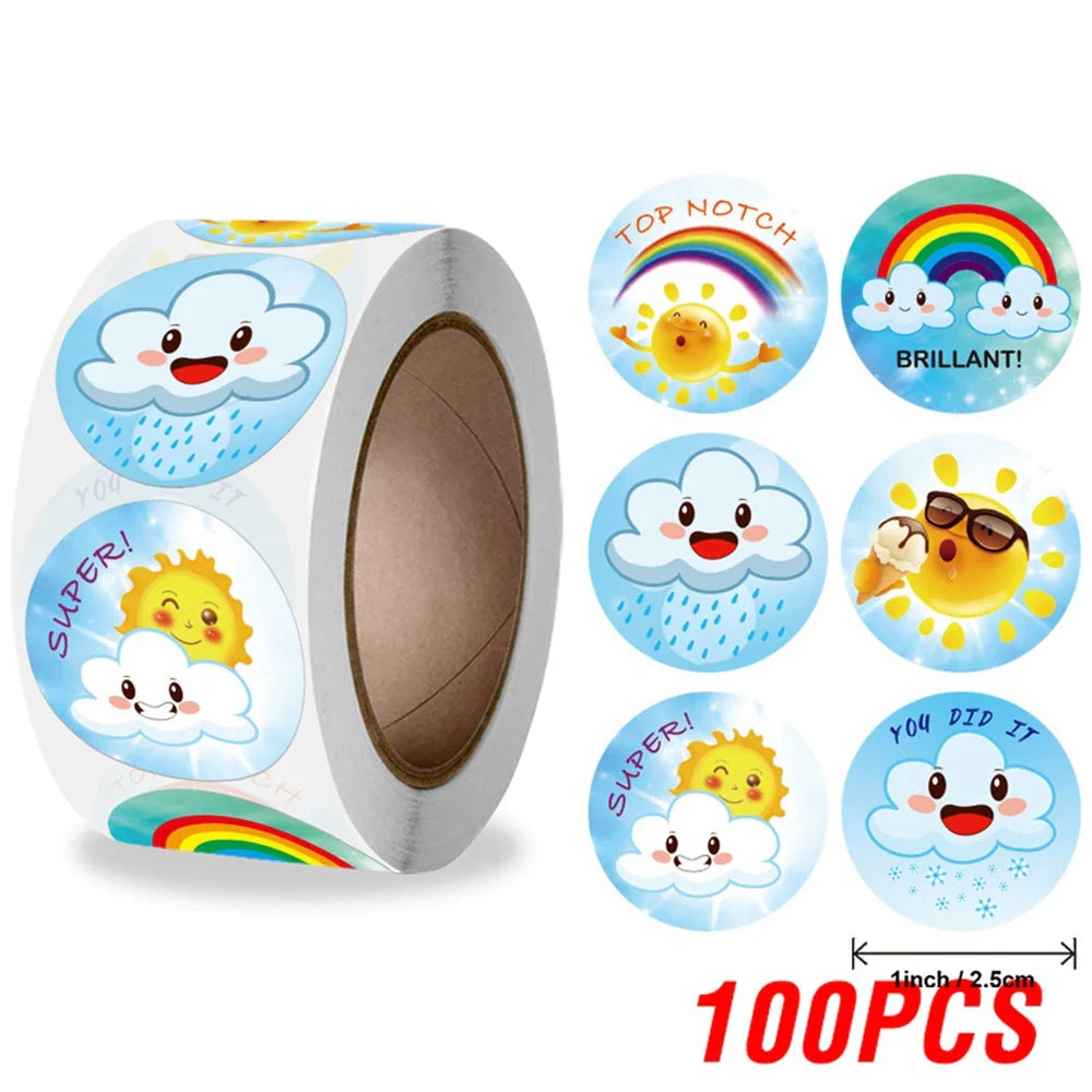 100-500pcs Kids Reward Stickers Puppy Dog Cat Encouragement Labels for Teachers Cute Animals Sticker Stationery Pegatinas (ONLINE ORDER ONLY)
