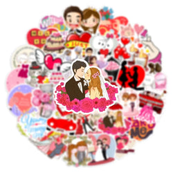 10/30/50PCS New Wedding Proposal Love Cartoon Stickers DIY Laptop Luggage Skateboard Graffiti Decals Fun for Kid Toys Gift (ONLINE ORDER ONLY)
