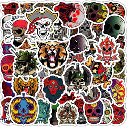 10/30/50PCS Horror Hallowee Gothic Skeleton Stickers Punk Style DIY Waterproof Laptop Luggage Motorcycle Bike Decals Decoration (ONLINE ORDER ONLY)