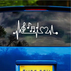 Heartbeat Music  Stickers， Car Styling Decoration Car Accessories Waterproof Vinyl Decal (ONLINE ORDER ONLY)